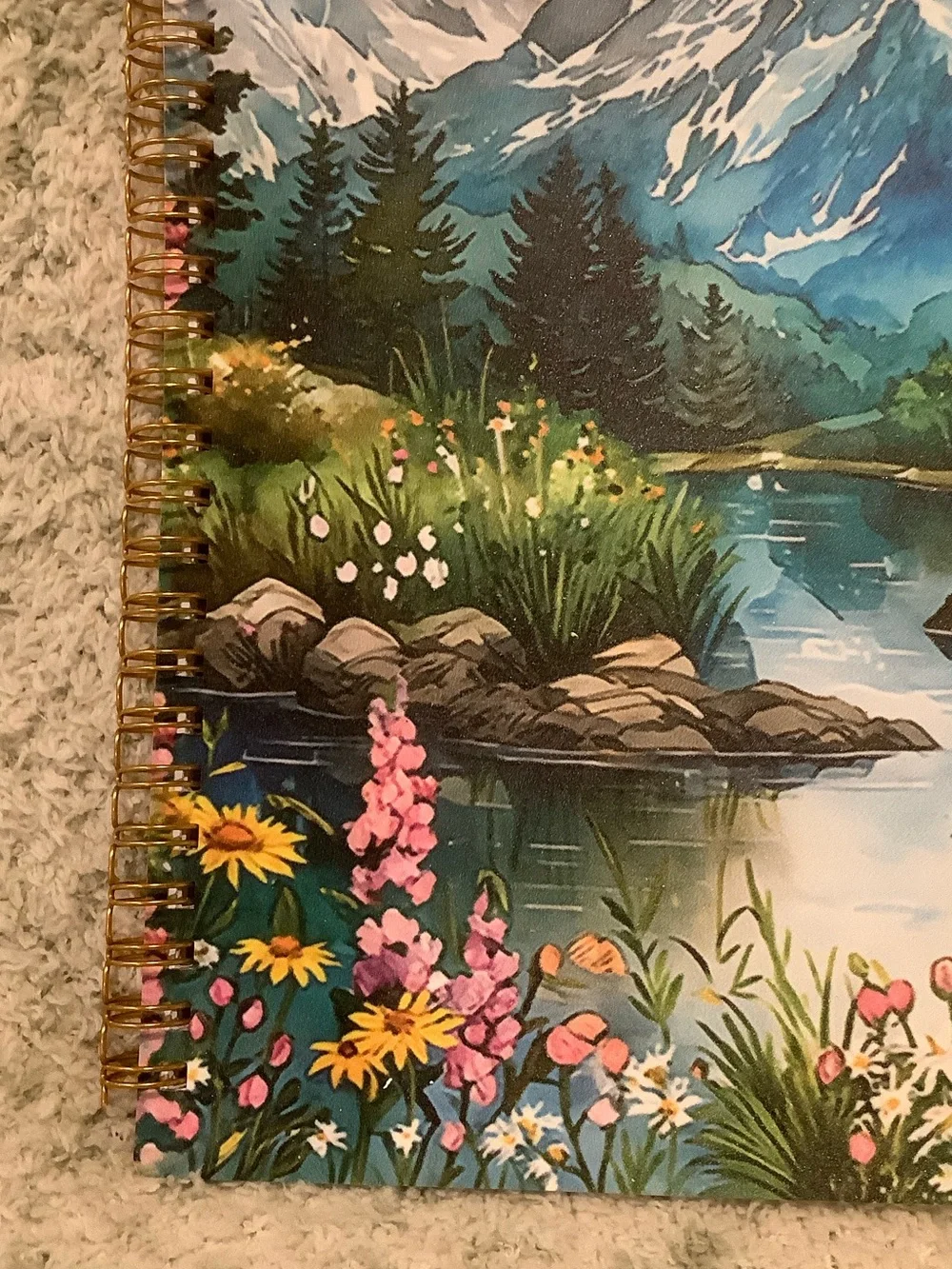 Spiral-Bound Mountain Lake Camping Travel Notebook Journal NWT ~75 lined pages